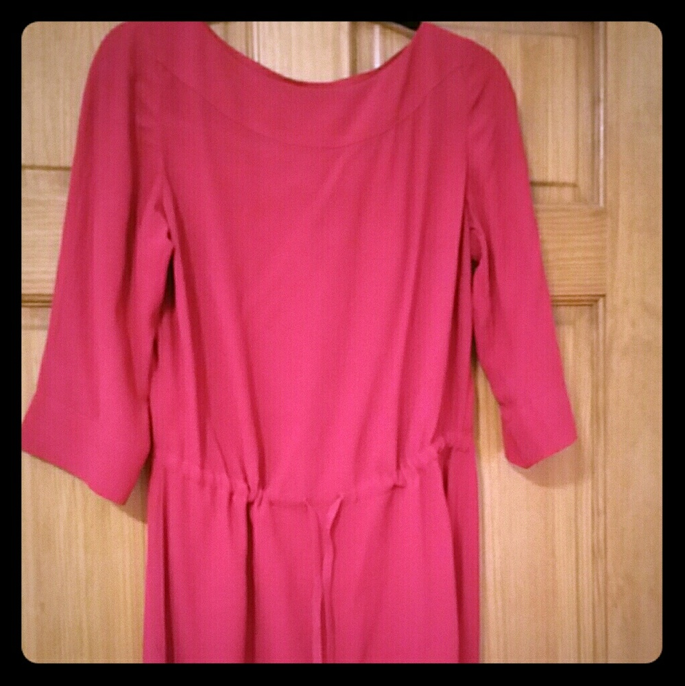 NWT J JILL size S raw silk Red Dress